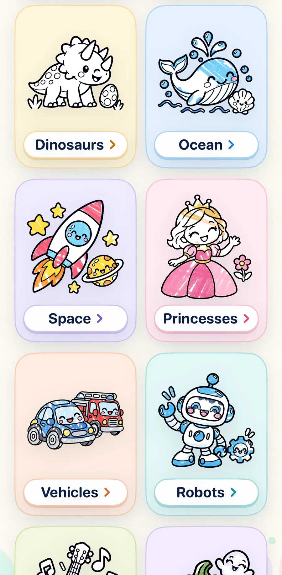 The worlds of Colorino: dinosaurs, ocean, space and more